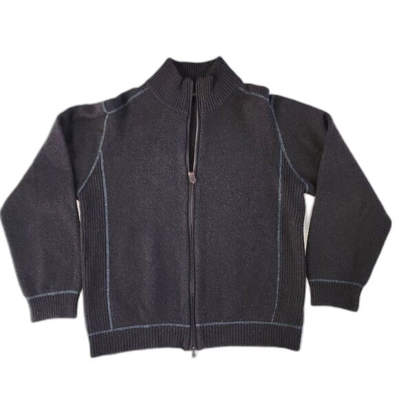 Belmondi Made in Italy Brown Wool Blend Full Zip Cardigan Sweater - Picture 1 of 8